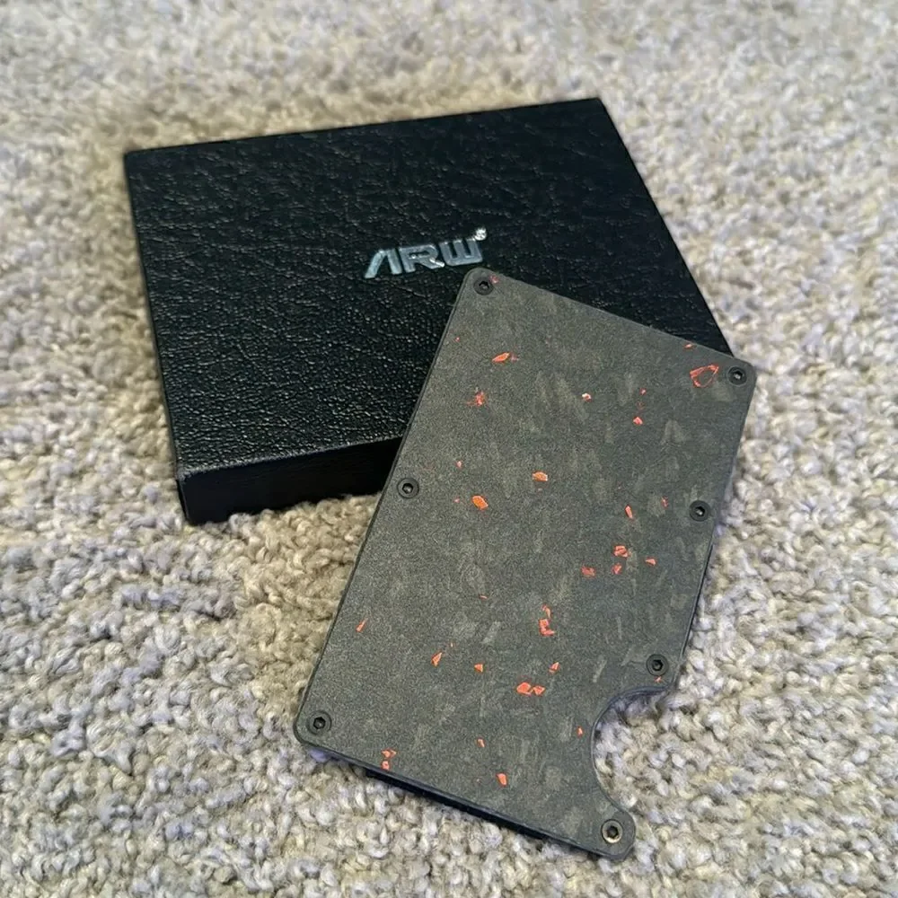 Men’s Forged Black & Red Compact Wallet - RFID blocking NEW